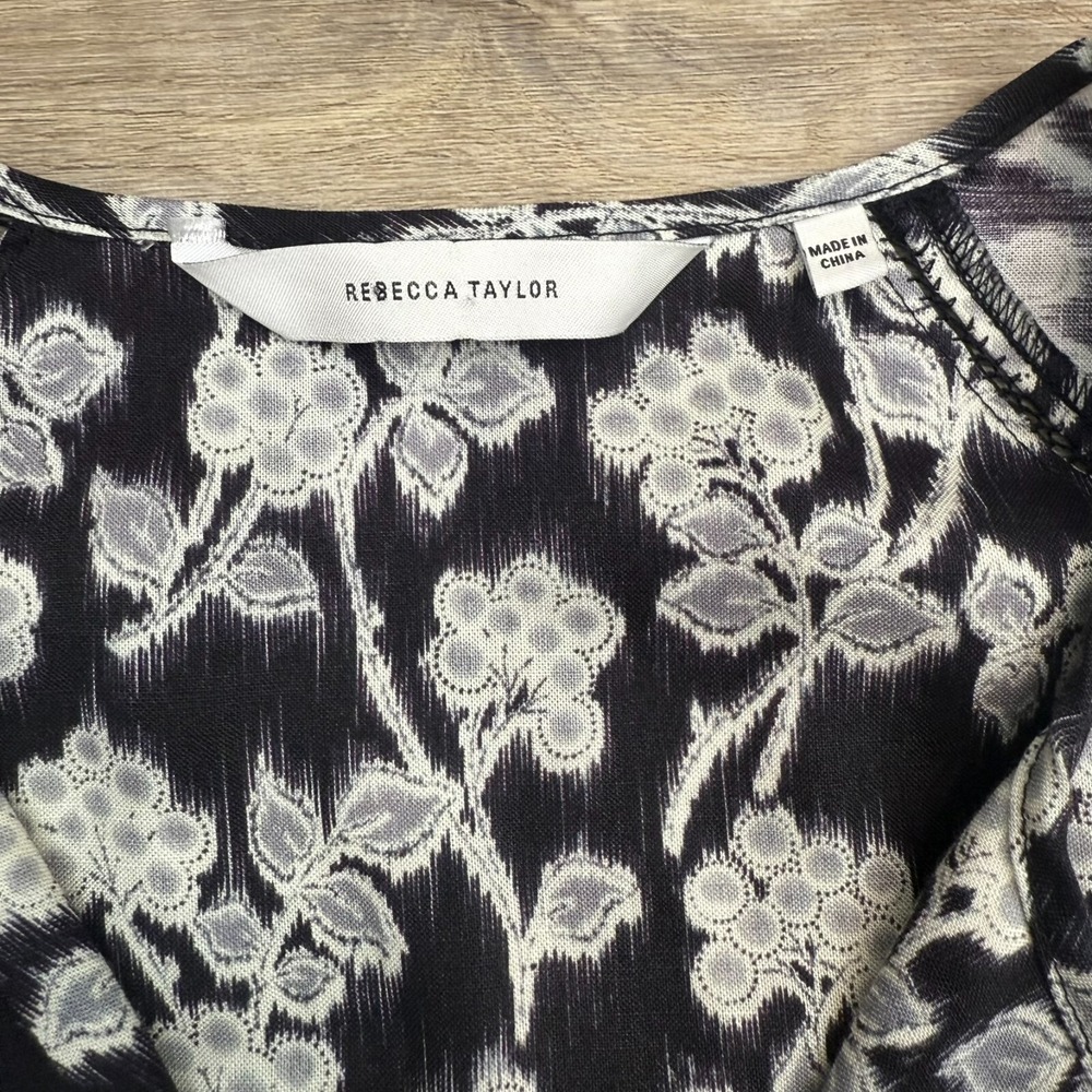 Rebecca Taylor Alicia Floral Midi Dress Long Sleeve Lined Boho Pockets‎ - Picture 12 of 16